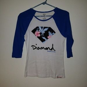 Diamond Supply Co. blue quarter sleeve t-shirt